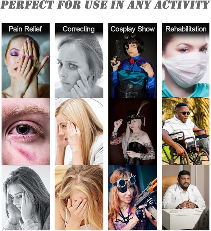 Cooling Eye Patches for Puffy Eyes, Pure Silk Ice Eye Patch, Single Eye Mask, Medical One Eye Cover Cold Hot Therapy Strabismus Lazy Eyes After Surgery Adult Kid Pirate Eyepatch (Big&Small Black)