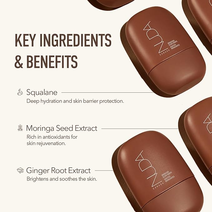 Nuda GlowDrops | Squalene, Ginger, Lavender, & Moringa-Infused Glow Bronzing Drops for Face | Lightweight, Buildable, & Blendable Liquid Bronzer Formula | Paraben & Sulfate-Free Serum, (1 Fl Oz)