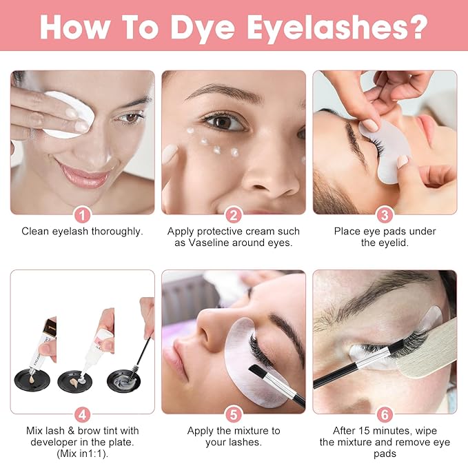 2-In-1 Eyebrow & Eyelash Color Kit - DIY Lash and Brow Tinting at Home, Professional Salon Quality Results, Long-Lasting Eyebrow Color for Natural Look, 7ml (Natural Black)