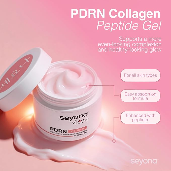 Advanced PDRN Peptide Gel – Salmon DNA Collagen Moisturizer with Matrixyl 3000, Niacinamide & Peptide Complex – Lightweight Korean Skincare Beauty Face Gel for Firm, Radiant-Looking Skin – 2oz