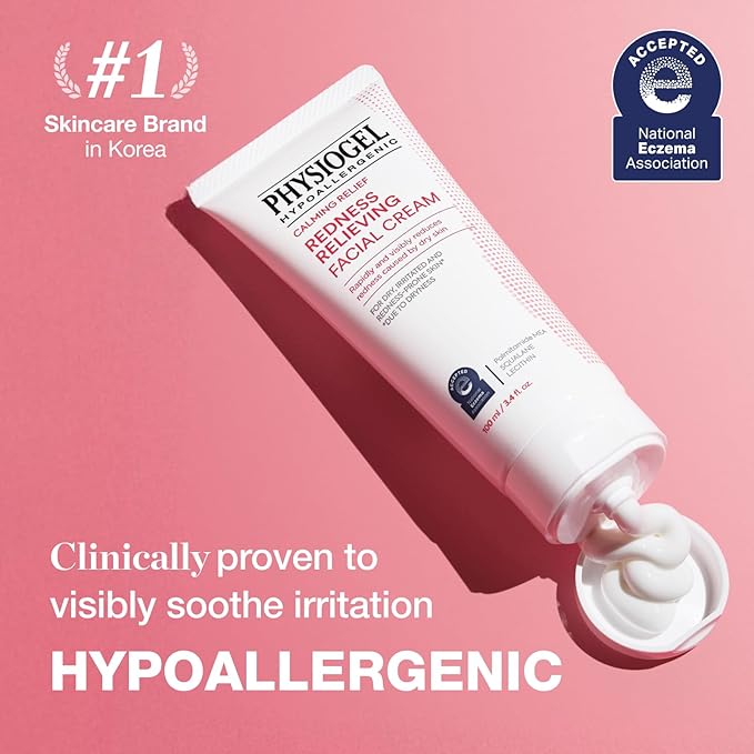 PHYSIOGEL Redness Reducing Cream – Ceramide Moisturizer for Dry, Sensitive & Redness-Prone Skin, Repairs Skin Barrier, Dermatologist-Tested, Fragrance-Free, Korean Skincare, 1.69 fl oz