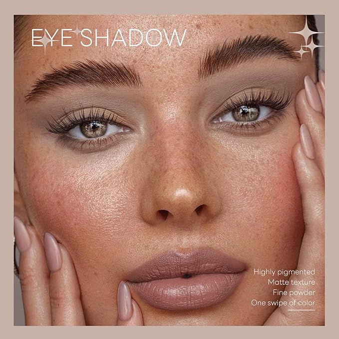 HOSAILY Grey Brown Single Matte Nude Eyeshadow, Velvet Neutral Eye Shadow for Older Women Pressed Powder Primer Base Makeup, LongLasting Cool Toned Eye Shadow Palette Makeup, sombras para ojos 03