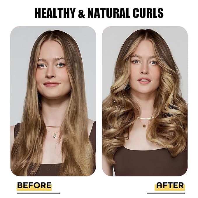 Heatless Curls Overnight Headband for Long Hair, No Heat Hair Curlers to Sleep-In, Curling Set with Scrunchies & Clip, Soft Beach Waves for Women