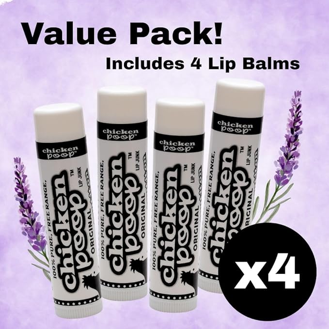 Chicken Poop® Original Lip Balm | Natural Moisturizing Lip Treatment with Beeswax & Essential Oils | Lavender Flavor | Funny Name, Serious Moisture | Petroleum‑Free, Paraben‑Free Lip Care (4)