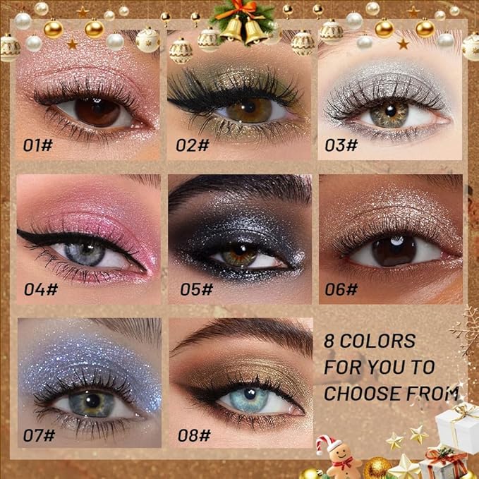 Pressed Single Eyeshadow Makeup,Dark Gold Sparkle Highly Pigmented Monochrome Eye Shadow Palette, Waterproof Neutral Powder, sombras para ojos, Lightweight Blendable, #08