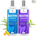 Hair Growth Biotin Shampoo and Conditioner - Deep Hydrating Conditioner for Dry Damaged Hair, Sulfate Free & Volumizing - 2 Pack, 8oz