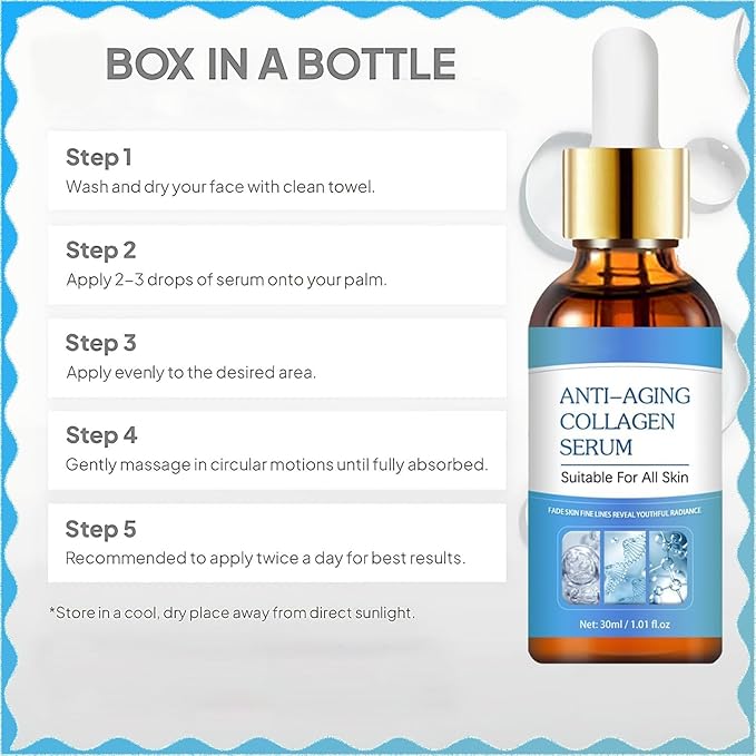Anti-Aging Sserum Box Stock Solution Facial Serum | Box Face Serum | Suitable skincare serum for women.,Anti Aging Face Tightening, Boost Skin Collagen, Reduce Wrinkles & Plump Skin. (White 2 Box)