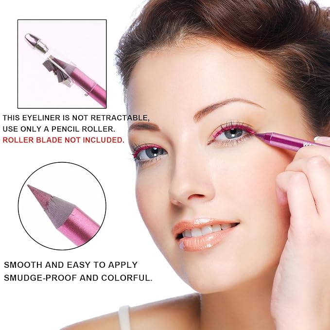 LemonSac 3 Colorful Eyeliner Pen Set, Eye Shadow Pencil, Pearl Eyeliner Kit Metallic Glitter Eye liner Pencil for Women Eye&Lip Liner Professional Eye Makeup Set Colorful Eye Color (3PCS B)