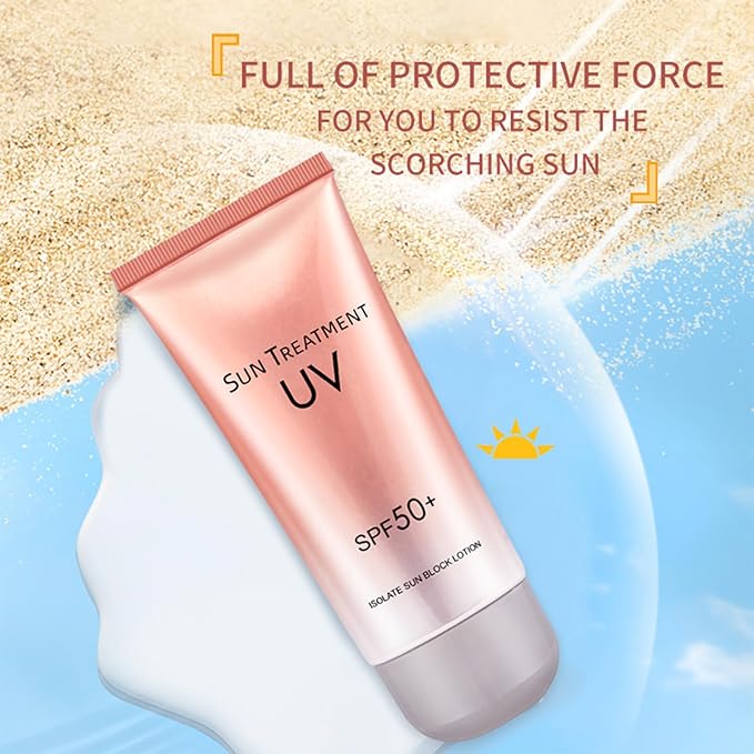 Sunscreen Lotion SPF 50 PA++++ Broad Spectrum UVA/UVB Protection, Lightweight Non-Greasy, Face & Body Sun Cream for All Skin Types