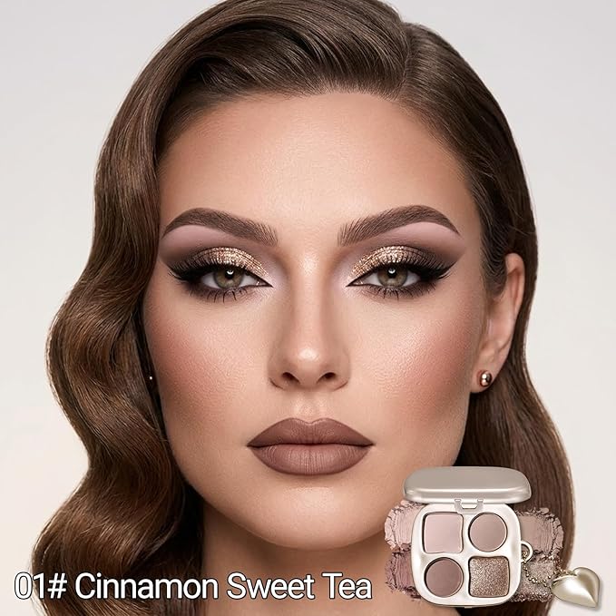 Erinde Cool Taupe Nude Neutral Eyeshadow Palette with Mirror, Matte & Shimmer High Pigment Eye Shadow, Blendable Long-Lasting Everyday Eye & Contour Makeup Palette, Perfect for Blue, Green Brown Eyes