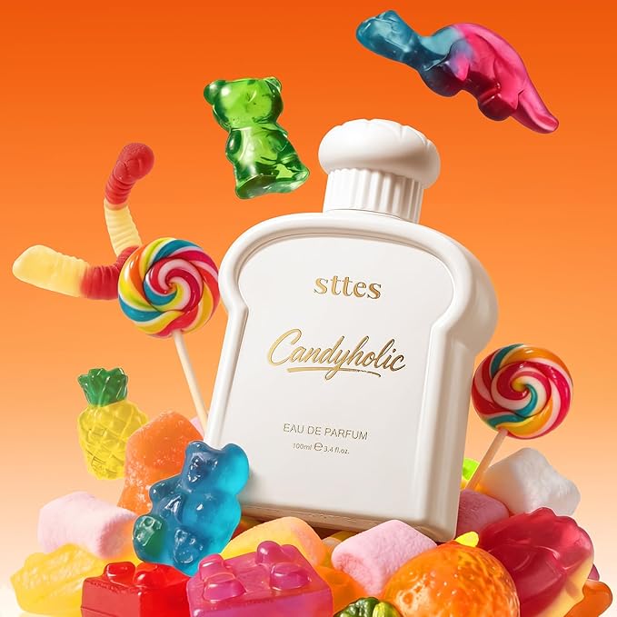 Sttes Candyholic Eau de Parfum for Women 3.4 Fl Oz / 100ml – Sweet Candy Perfume with Cotton Candy, Butterscotch & Vanilla, Candyholic Gourmand Fragrance, Long Lasting Women's Perfume Gift