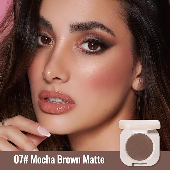 Erinde Mocha Brown Matte Single Eye Shadow Palette Makeup for Older Women, Natural Eyeshadow Powder for Blue, Green & Brown Eyes, High Pigment Blendable Long-Lasting Eye Shadow Sombras para Ojos, 07