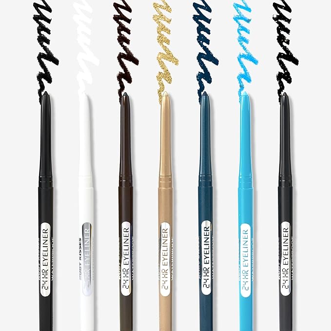 Ruby Kisses Pencil Eyeliner, Retractable Eyeliner, Waterproof, Smudge-Proof Eye Makeup, High Pigmented, 24H Long Lasting Eyepencil (White Out)