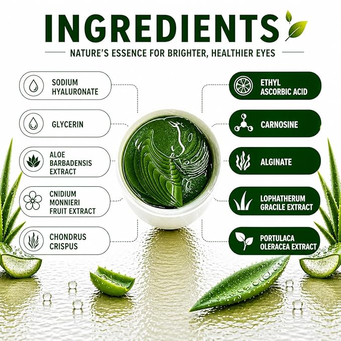 Aloe Vera Eye Mask– 60 Pcs, Collagen Under Eye Patches, Patches For Dark Circles and Puffiness, Eye Patches For Puffy Eyes, Revitalize and Moisturize, Suitable For Men and Women