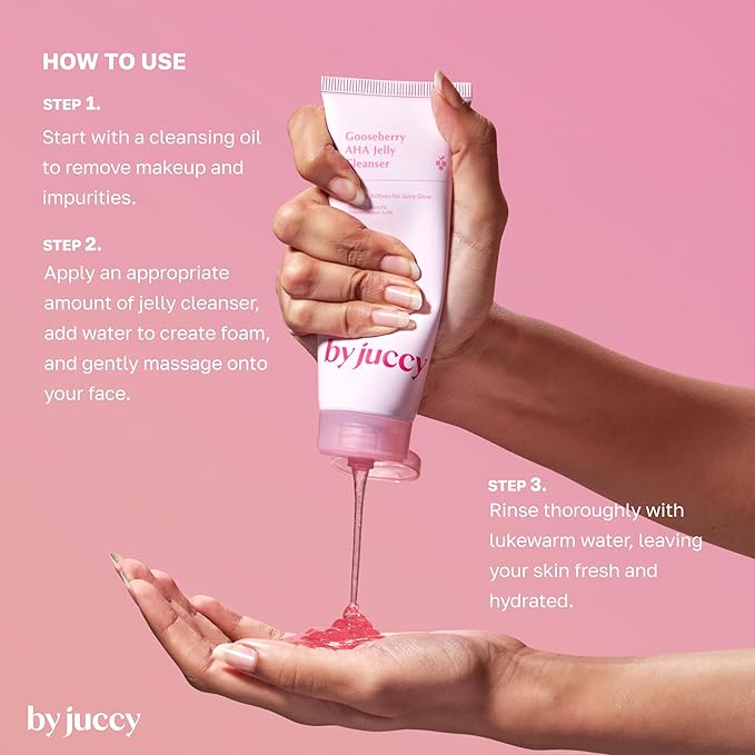 Gooseberry AHA Jelly Cleanser | Gentle & Hydrating | Low PH | Glycolic Acid, Indian Gooseberry, Sea Buckthorn | Exfoliates Dead Skin Cells | Korean Skin Care | By Juicy | 4.05 Fl.oz