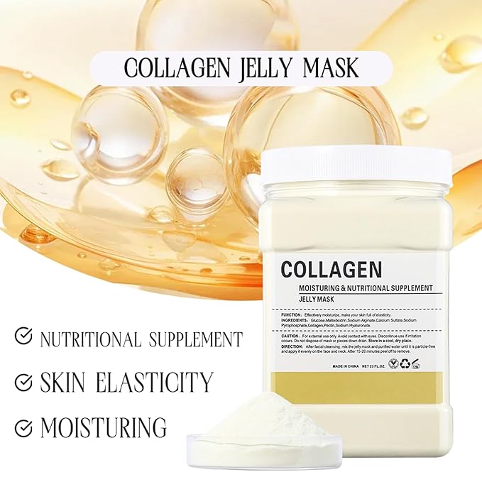 Jelly Masks for Facials Professional,Jelly Face Mask Skincare Hydrating,Jelly Masks Powder for Face Moisturizing,Smoothing,Deep Cleaning,Oil Contral,for All the Skin 23 Fl Oz(Collagen)