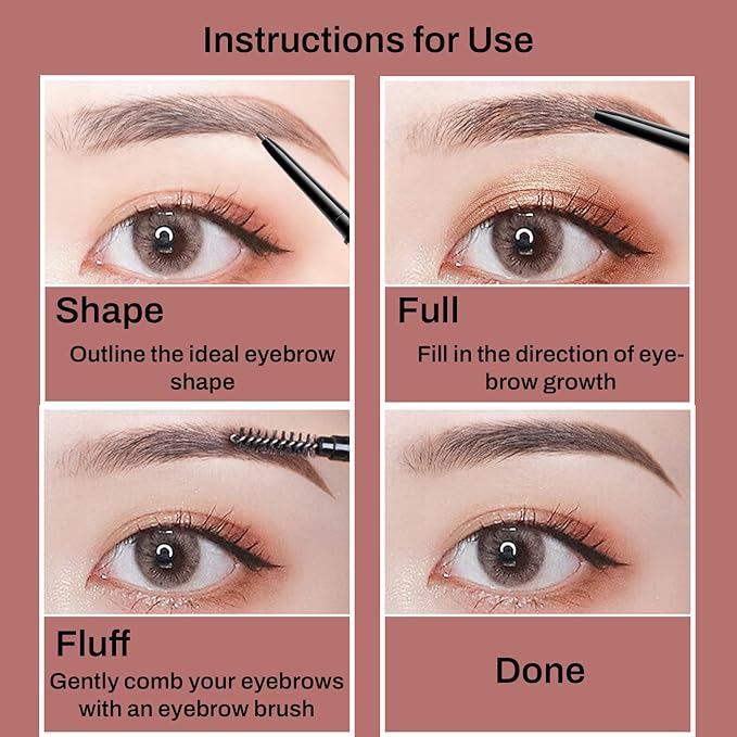Replaceable Eyebrow Pencil, Ultra Fine 1.5mm Tip Draws Tiny Brow Hairs, Long Lasting & Budgeproof, Waterproof Brow Pencil Built-in Spoolie Brush(Ash Brown)