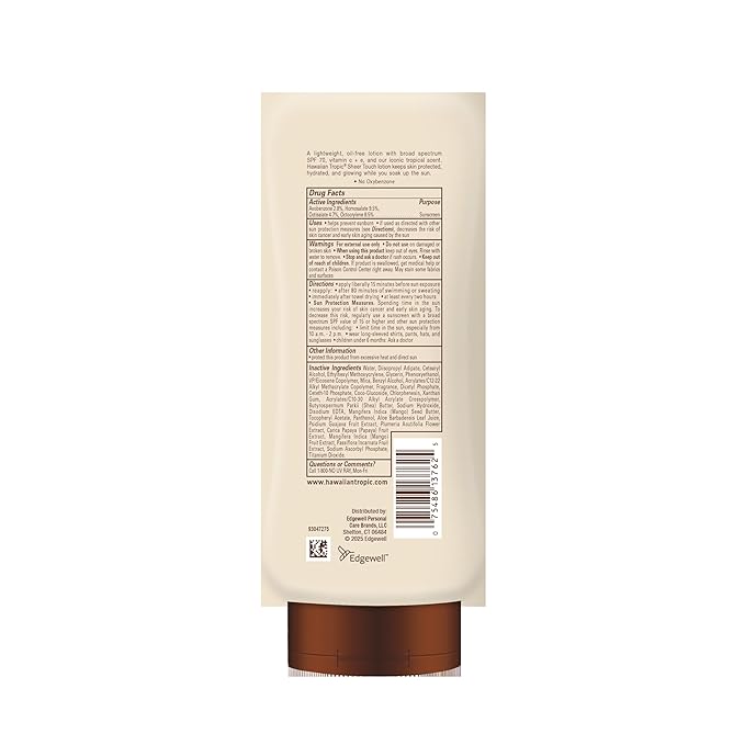Hawaiian Tropic Sheer Touch Lotion Sunscreen SPF 70,8 Fl Oz | Broad Spectrum,Oxybenzone Free,Sunblock Lotion,Hawaiian Tropic Sunscreen SPF 70,8 Fl Oz,(Pack of 12)