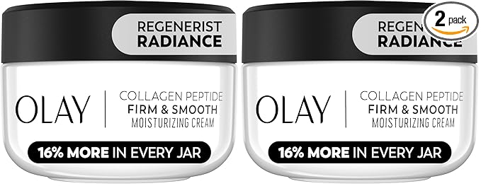 Olay Regenerist Radiance Collagen Peptide Face Moisturizer: Firm & Smooth Cream - Fragrance-Free,Hydrating,Firming,Anti-Aging & Anti-Wrinkle - 2 Oz,(Pack of 2)