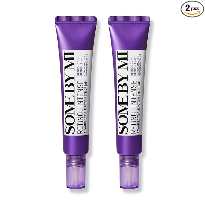 SOME BY MI Retinol Intense Advanced Triple Action Eye Cream – Pack of 2 – Korean Retinol Under Eye Cream Anti Aging for Fine Lines – Brightens Dark Circles & Smooths Skin Texture – Korean Skin Care