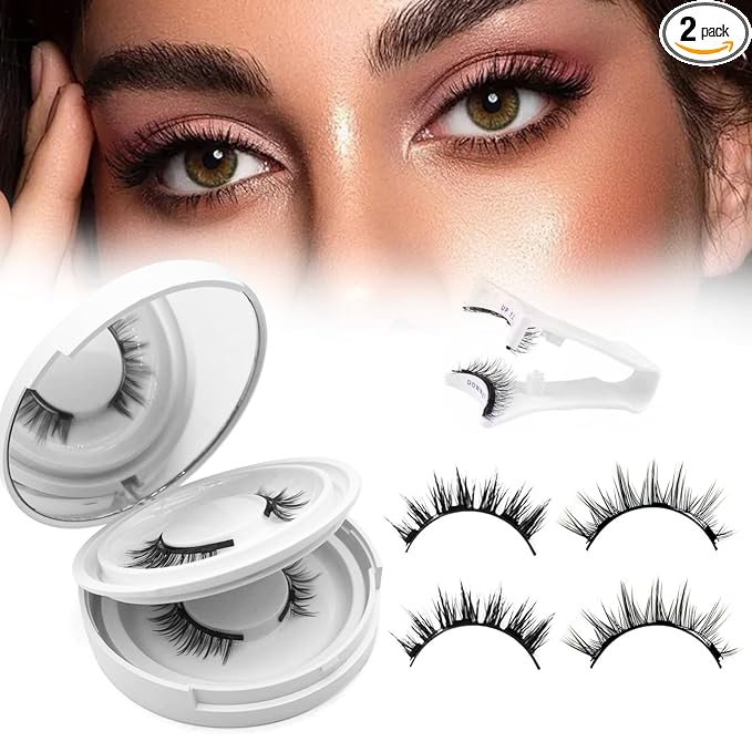 Meylora Magnetic Lashes,2026 New Magnetic Eyelashes with Applicator Natural Look,No Glue Needed Reusable Eyelashes Kit for Women(06+07)