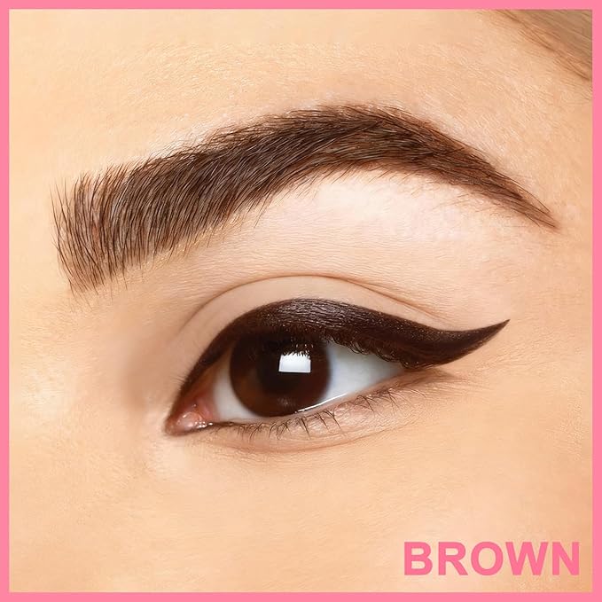 iMethod Liquid Eyeliner - Waterproof Eyeliner 2-in-1 Dual-Ended Eye Liner with Precise Brush-Tip and Thick Tip, Black Liquid Liner Pen, Matte Finish, Long Lasting, Smudge-proof, Brown, 2 Pack