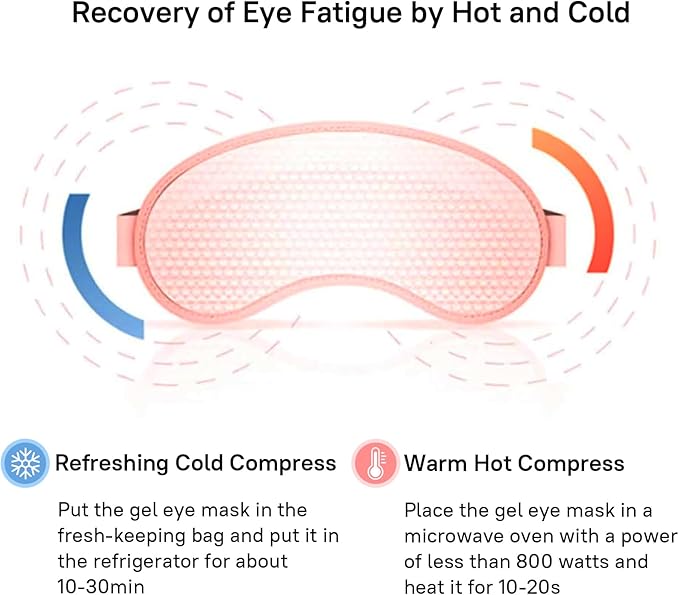 Cooling Gel Eye Mask, 2 PCS Reusable Eye Bead Pad & Cool Compress for Puffy Dry Eye, Cold Eye Ice Mask Gel Pack with Plush Backing for Migraine & Stress Relief, Blue