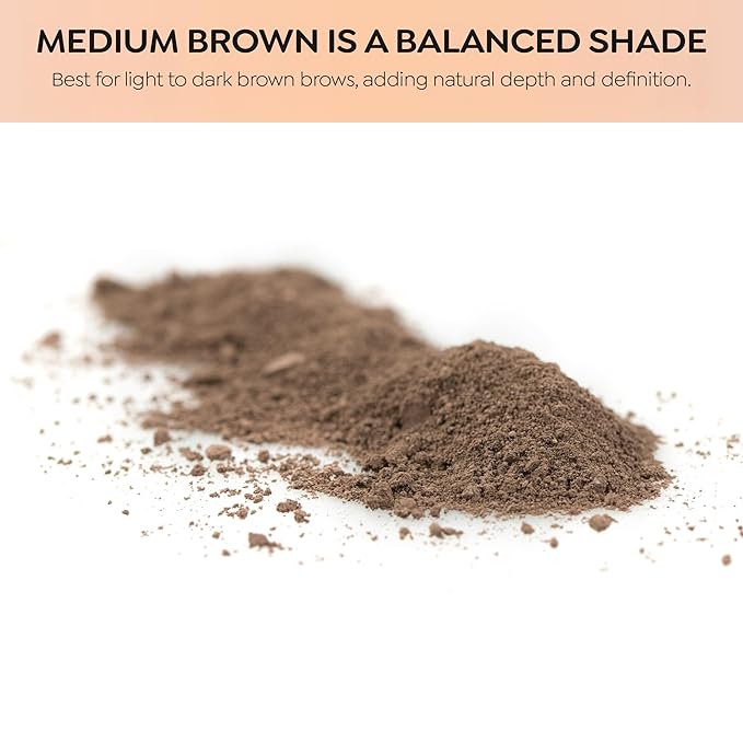 Natural Eyebrow Powder Eyebrow Kit – Mica Brow Powder Eyebrow Makeup Kit with Professional Angled Eyebrow Brush – 10 Natural Shades – No Parabens or Chemicals – Eyebrow Shaper Kit by NuBeauti