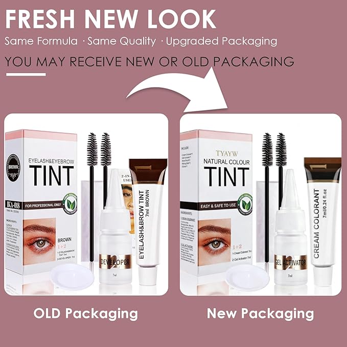 Lash Color Kit, Instant Eyebrow & Eyelash Color Set with Natural Ingredients, Temporary Brow & Lash Color for Home DIY, Safe & Easy for Beginner, 7ml-Coffee
