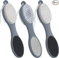Pumice Stone Brush for Feet 3 Pack Foot Brush Foot Brush for Shower Foot File Callus Remover 4-in-1 with Foot Scrubber, Pumice Stone, Foot Rasp and Sand Paper for Home Foot Care