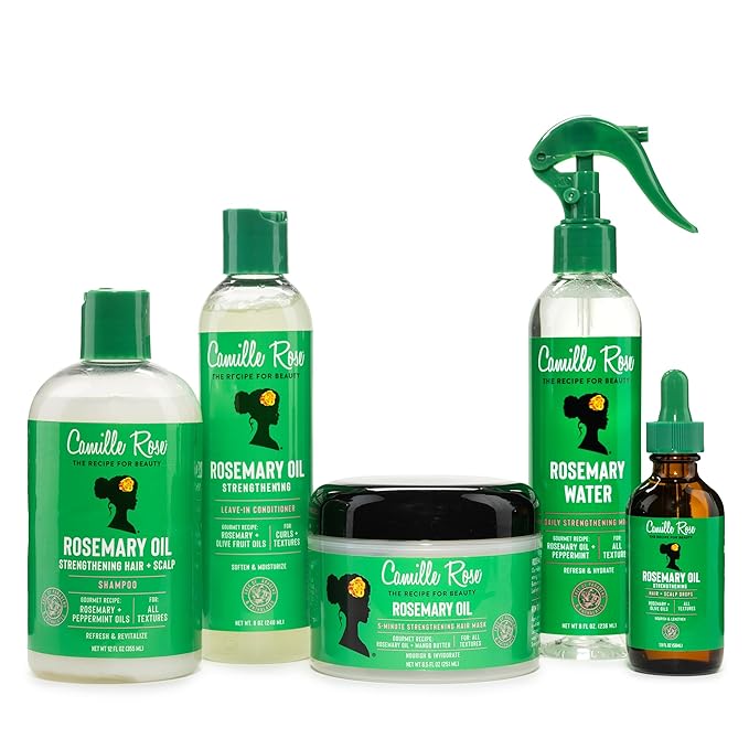 Camille Rose Leave-In Conditioner 2-Pack, Rosemary Oil – DeepConditioning for Hair Strengthening, Detangling, Dry Scalp Moisturizer, 8Oz