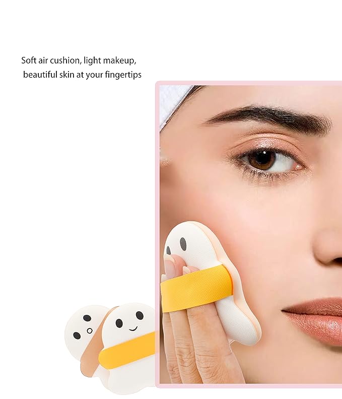 3Pcs Cute Makeup Powder Puff，Ghost Sponge Foundation Puff, Air Cushion Blush Puff，Halloween Gifts
