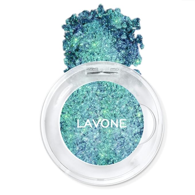 LAVONE Multichrome Eyeshadow, Iridescent Blue-Green-Gold Eyeshadow Powder, Multidimensional Sparkle with One-Swipe Color, Highly Pigmented, Smooth Non-Falling