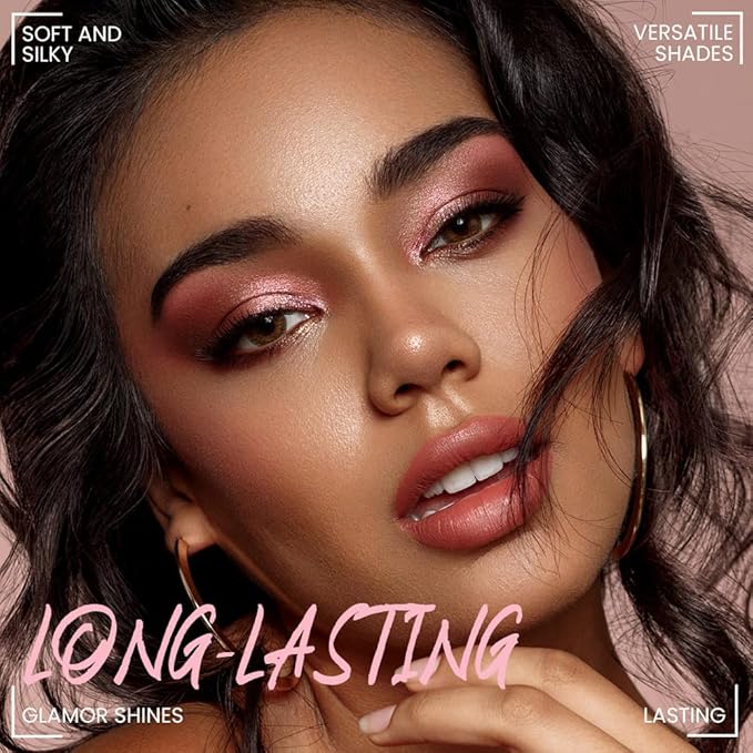 WanTuoluo 6-Color Pink Champange Brown Matte & Shimmer Eyeshadow Palette with Mirror – Highly Pigmented, Long-Lasting Eye Makeup for Artists & Creative Looks (01#