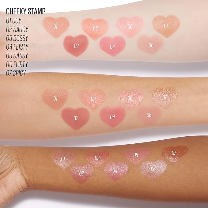 KAJA Blusher - Cheeky Stamp 03 Bossy | Kbeauty, Cute Makeup, Buildable & Blendable Shade with Heart-shaped Applicator, Sunkissed Finish, Travel size, Hygienic, Portable, Korean Makeup, 0.17 Oz