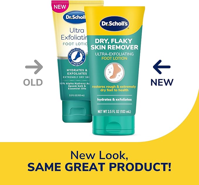 Dr. Scholl's Rough, Dry Skin Ultra Exfoliating Foot Mask 3 Pack and Dry, Flaky Skin Remover Ultra Exfoliating Foot Lotion Bundle