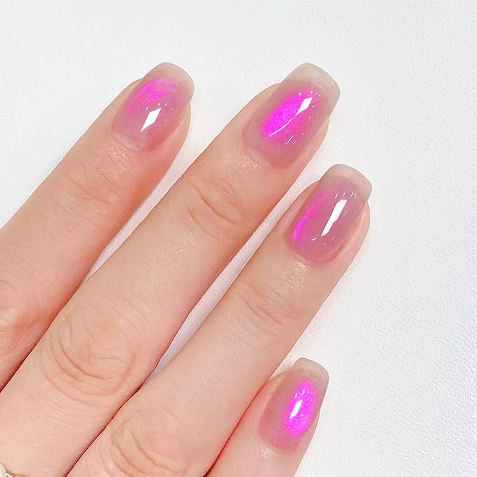 MAYCHAO 15ML Purple Tears Cat Eye Gel Nail Polish 1Pc Aurora Purple Cat Eye Gel Polish Soak off Holographic Magnetic Nail Polish for Nail Art Manicure Salon DIY at Home, 0.5 OZ