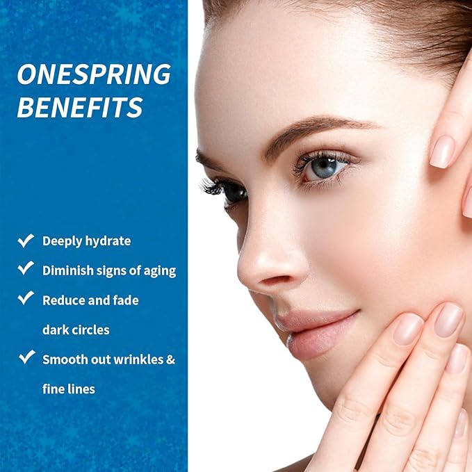 Onespring Under Eye Patches (8 Pairs) - Revitalises and Refreshes Your Skin, Eye Masks for Eye Bags, Dark Circles, Wrinkles, Collagen Gel Pads, Relieves Pressure - Travel Essentials