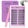 Natural Self Adhesive Eyelashes 80Pcs 10-14mm Self Adhesive Lash Clusters Press On Lashes No Glue Needed Pre-Glued Glueless Lashes No Remover No Residue with Tweezers(Natural Look)