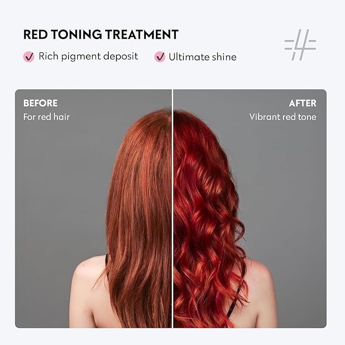 FOUR REASONS Color Mask, Red (27 Colors) – Hair Gloss & Color Depositing Conditioner – Semi Permanent Hair Toner for Color-Treated Hair Color For Women – Vegan & Cruelty-Free – 6.76 fl oz