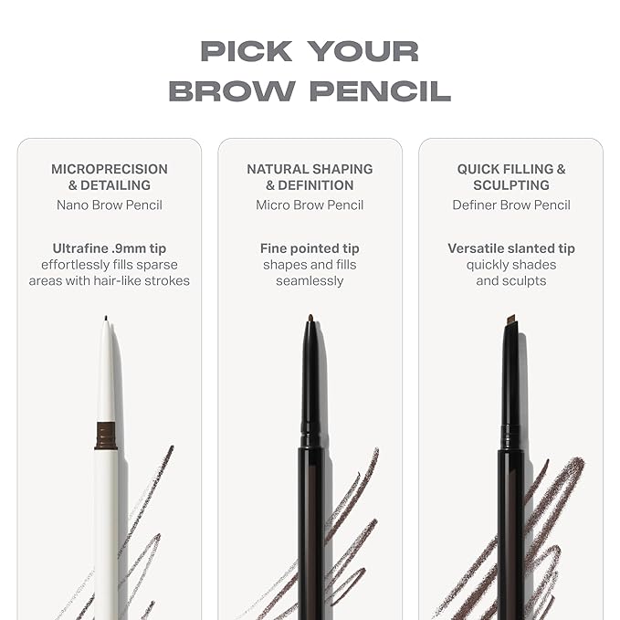 Morphe Nano Brow Pencil - Ultrafine Eyebrow Pencil for Hairlike Strokes - Precision Eye Makeup with Spoolie Brush for Natural Definition and Long-Lasting Wear - Chocolate Mousse (0.001 oz)