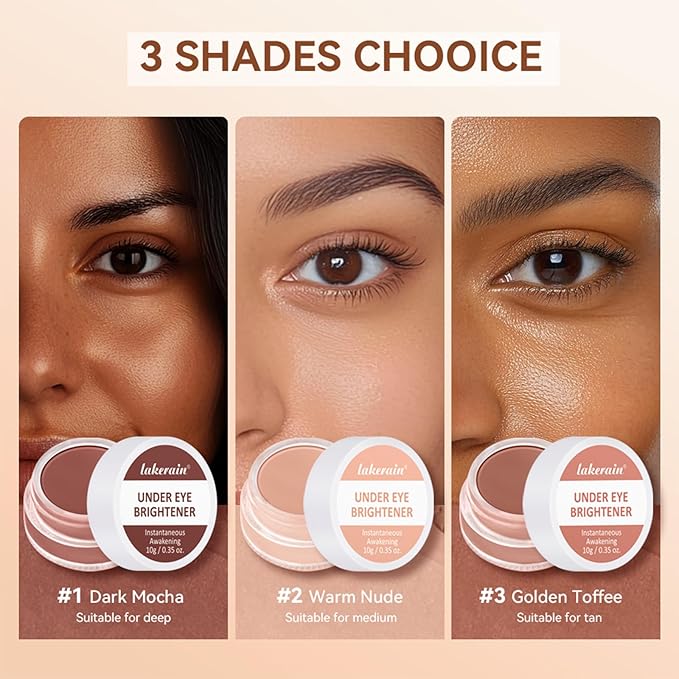 Under Eye Brightener & Concealer - Hydrating Color Corrector for Dark Circles, Lightweight Undereye Brightening Cream with Hyaluronic Acid & Shea Butter, Smooth & Blendable (Golden Toffee, 1)