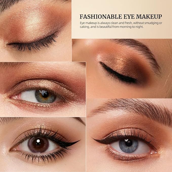 Deep Brown Smokey Matte Shimmer Eyeshadow Palette, 6 Color High Pigment Blendable Eye Shadow Makeup for Older Women, Lightweight Travel Size, Suitable for All Eye Shapes, Dramatic Look Vegan 04#