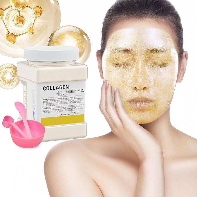 Jelly Mask Powder for Facials Professional - Collagen Firming & Moisturizing Face Mask Skin Care, Anti-Aging Fades Acne Marks Hydrojelly Mask, Peel Off Jelly Masks for DIY Spa 23 Fl Oz