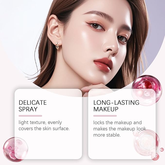 2 Pcs Sheer Setting Mist Sunscreen SPF 50, Broad Spectrum Shimmering Body Oil Mist for Face & Body, Hydrating Makeup Glow Spray, Reef-Safe, Non-Greasy & Fast-Absorbing