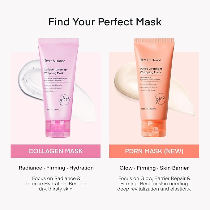 TEREZ & HONOR PDRN Overnight Wrapping Peel Off Facial Mask: Hydration & Skin Support, Salmon PDRN & Hyaluronic Acid Complex, Dermatologist Tested, Korean Skin Care 3.4 FL OZ / 100mL 2Pcs