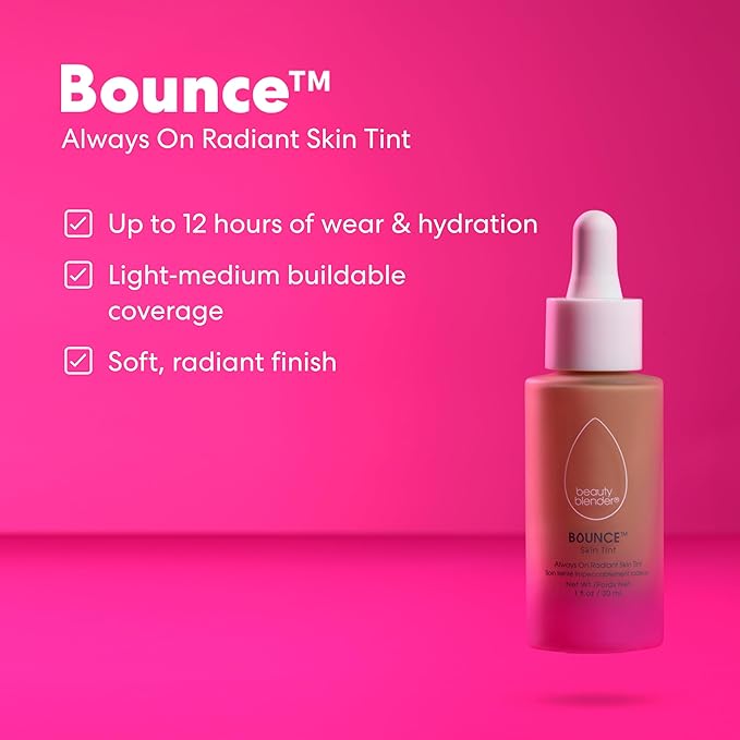 Beautyblender 12-Hour Always on Radiant Skin Tint, Breathable Serum Foundation Stays Put for All Day Long Wear, Infused with Hyaluronic Acid & Niancinamide, Medium 4