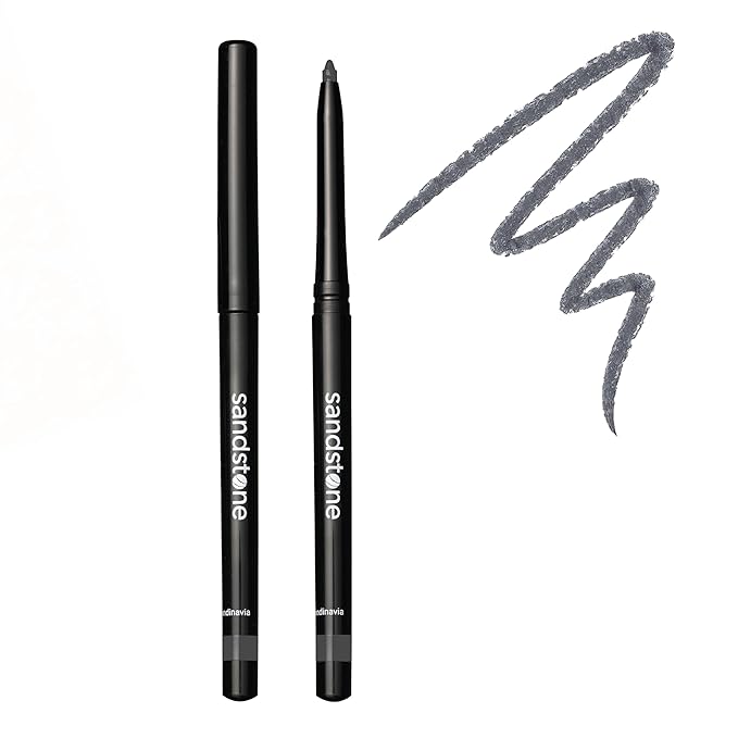 Sandstone Scandinavia Waterproof Eyeliner Pencil – Hypoallergenic & Vegan – Smudge-Proof Gel Formula – For Sensitive Eyes – Grey