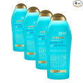 OGX Radiant Glow + Argan Oil of Morocco Extra Hydrating Body Wash for Dry Skin, Moisturizing Gel Cleanser - Silky Soft Skin, Body Wash for Women, Sulfate-Free Surfactants, 19.5 fl oz (Pack of 4)