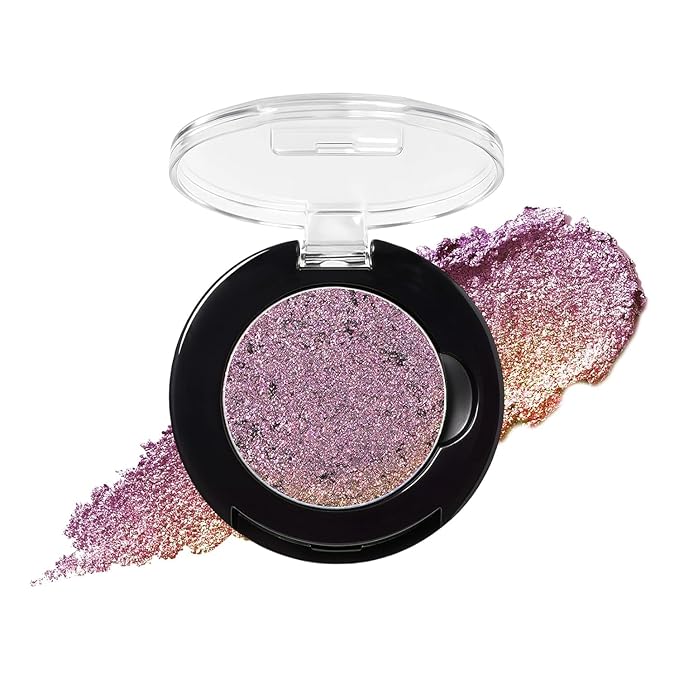 Refillable Eyeshadow Palette - Matte/Glitter/Duo-Chrome Pressed Powder & Cream Formula, Neutral/Shimmer/Smokey Multichrome, Travel-Friendly Iron Pan Refills (Chameleon, D46)